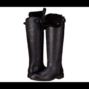 Frye Mara Button OTK shearling lined boots 7